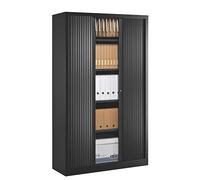 Armoire haute à rideaux monoblocs Eco-conçues 198 x 120 cm noir-noir