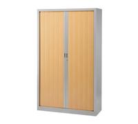 Armoire haute à rideaux monoblocs Generic 198 x 120 cm alu-hêtre