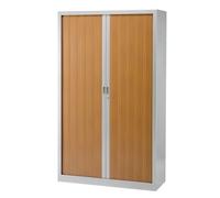 Armoire haute à rideaux monoblocs Generic 198 x 120 cm alu-merisier
