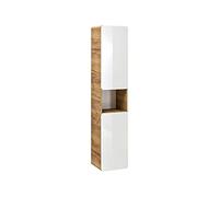 Armoire haute Aruba - Blanc brillant - Blanc brillant - Armoire murale de salle de bain moderne