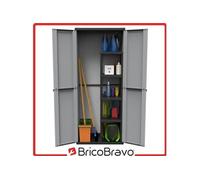 Armoire haute de jardin en résine compartiment range-balais J-LINE368