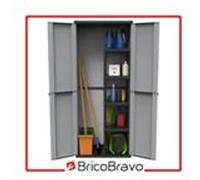 Armoire haute de jardin en résine compartiment range-balais J-LINE368 G