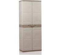 9203 - Armoire de rangement haute 2 portes - Blanc et Beige G