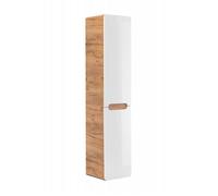 Armoire haute en bois avec panier à linge intégré - H 170 x L 35 x P 35 cm - Archipel White