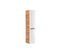 Armoire haute en bois avec panier à linge intégré - H 170 x L 35 x P 35 cm - Archipel White