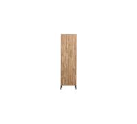 Armoire haute en bois de chêne beige, 2 portes, 3 étagères, 1 tiroir, pieds métal H15 cm - Woood, New - 60x42x210 cm