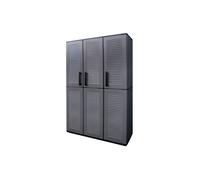 Armoire Haute En Polypropylène, Ligne Easy, étagères + Porte-balais, Gris Foncé, 102 X 370 X 163 Cm