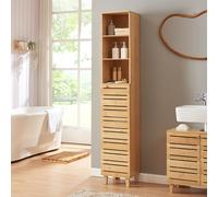 Armoire haute 'Epind' avec une porte d'armoire 180 x 33 x 30 cm Bambou