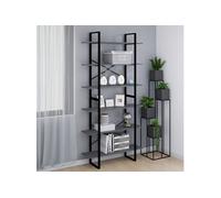 vidaXL Armoire haute Gris 100x30x210 cm Bois de pin solide806564 Gris G