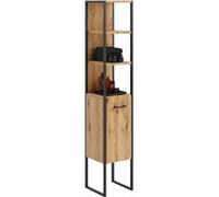 Armoire haute Laura bois métal Beige G