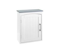 kleankin Meuble WC mural – MDF, porte & étagère réglable, 41×18,5×52 cm, Blanc