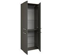 Armoire haute Pelipal Série 4005 992.126.025 4 portes, 60x168x33 cm, laquée gris pierre brillant/gris quartz brillant Select, poignée chromé