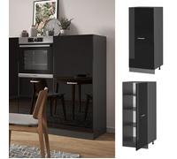 Vicco Armoire Haute R-Line, Noir Haute Brillance/Anthracite, 60 cm