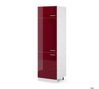 Vicco Armoire Haute Universelle R-Line, Rouge Bordeaux Haute Brillance/Blanc, 60 cm avec Portes