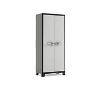 Armoire Haute Utilitaire TITAN - Noir et Gris - 80 x 44 x 182 cm