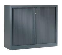 Armoire hauteur comptoir à rideaux monoblocs Eco-conçues 100 x 120 cm anthracite-anthracite