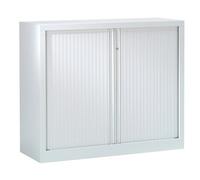 Armoire hauteur comptoir à rideaux monoblocs Eco-conçues 100 x 120 cm gris clair-gris clair