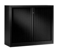 Armoire hauteur comptoir à rideaux monoblocs Eco-conçues 100 x 120 cm noir-noir