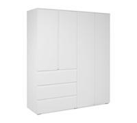 Armoire - Image 60c - Décor Blanc - 4 Portes, 2 Tiroirs - 160 X 55 X 191 Cm