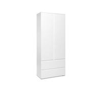 Armoire IMAGE7 2 portes 2 tiroirs Mat L80 H191 P40 cm Blanc Blanc G