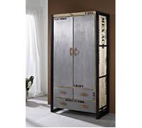 Armoire industrielle - Bois massif de manguier brut - Fer et bois imprimé - FACTORY #137