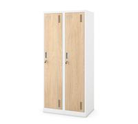 Armoire industrielle en métal pour les documents KACPER, 800 x 1800 x 500 mm, Eco Design: blanc/ chêne de sonoma