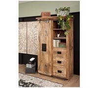 Armoire industrielle - Fer et Bois massif de manguier laqué (Bois naturel) - RAILWAY 114