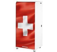 Armoire Informatique Blanche à Roulettes 2 Tiroirs L 65.2 H 139.9 P 53.1 cm - Drapeau Suisse 650 - L 65.2 x l 53.1 x H 139.2 cm blanc G