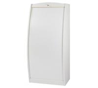 Armoire Informatique Galbée 6 Niches Serrure L 80.5 H 171.5 P 59.3 cm - Blanc - L 80.5 x l 59.3 x H 171.5 cm