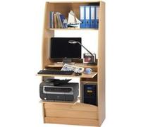 Armoire Informatique Galbée 6 Niches Serrure L 80.5 H 171.5 P 59.3 cm - Hêtre - L 80.5 x l 59.3 x H 171.5 cm