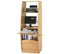 Armoire Informatique Galbée Largeur 60 cm 5 Niches - Hêtre - L 60 x l 59.1 x H 171.5 cm Blanc G