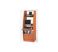 Armoire Informatique Galbée Largeur 60 cm 5 Niches - Merisier - L 60 x l 59.1 x H 171.5 cm Blanc