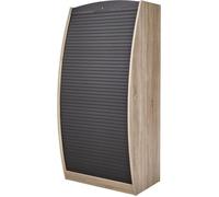 SIMMOB Armoire informatique L – Chêne noir, 6 niches, fermeture à clé, éco-conçue