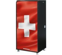 Armoire Informatique Mobile Noire 2 Tiroirs 5 Niches - Drapeau Suisse 650 - L 65.2 x l 53.1 x H 139.9 cm Noir G