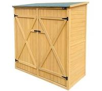 AXI Casper Armoire de jardin en bois brun | 149 x 78 x 164 cm - Armoire Exterieur, Armoire à outils / Meuble Exterieur Rangement pour le jardin avec 2 étagères fixes