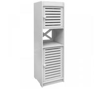 Armoire jolie en PP à 3 compartiments scandinave de rangement de salle de bain - ERROLVES - Blanc - 22*20*75 CM