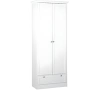 Armoire Landwood à l'esprit campagne, réalisée en panneaux de particules. Comprend 1 tablette, 1 tringle et 2 tiroirs.