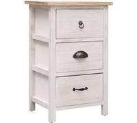 Armoire Latérale 35 X 25 X 57 Cm Bois De Paulownia Blanc