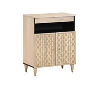 Armoire latérale 60x33x75 cm bois massif de manguier, armoire, armoire de rangement, armoire console, placard, buffet de salon