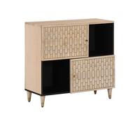 Armoire latérale 80x33x75 cm bois massif de manguier, armoire, armoire de rangement, armoire console, placard, buffet de salon