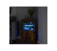 Vidaxl Armoire Latérale Avec Lumières Led Chêne Fumé Bois D'ingénierie Marron