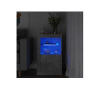 Armoire latérale avec lumières LED gris béton bois d'ingénierie836636