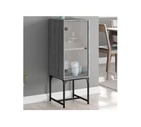 Vidaxl Armoire Latérale Avec Porte En Verre Sonoma Gris 35x37x100 Cm Gris