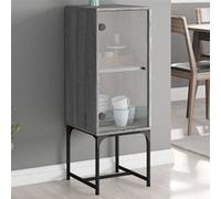 Armoire latérale avec porte en verre sonoma gris 35x37x100 cm Gris G