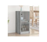 Armoire latérale avec portes en verre sonoma gris 35x37x75,5 cm 836404