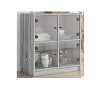 Vidaxl Armoire Latérale Avec Portes En Verre Sonoma Gris 68x37x75,5 Cm Multicolore