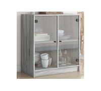 vidaXL Armoire latérale avec portes en verre sonoma gris 68x37x75,5 cm