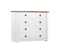 Vidaxl Armoire Latérale Blanc 80x40x73 Cm Pin Assortiment Panama Blanc