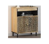 vidaXL Armoire latérale 358237 – Buffet avec portes rétro bois massif de manguier 60x33x75 cm