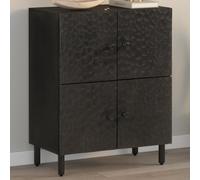 Vidaxl Armoire Latérale Noir 60x33x75 Cm Bois Massif De Manguier Marron